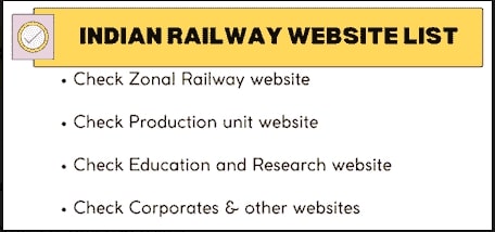 Indian railway website list