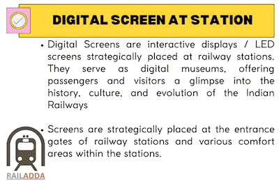 Digital screens for heritage at station of indian railway