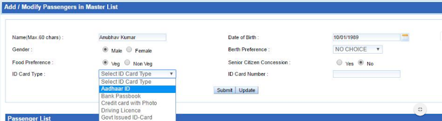 Irctc aadhaar kyc