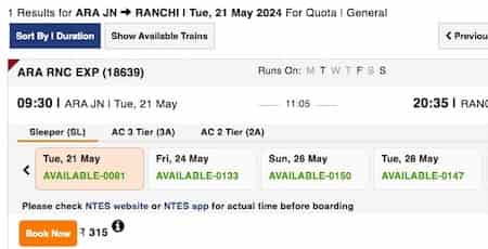 Train Fare Check - Check Fare of any Train