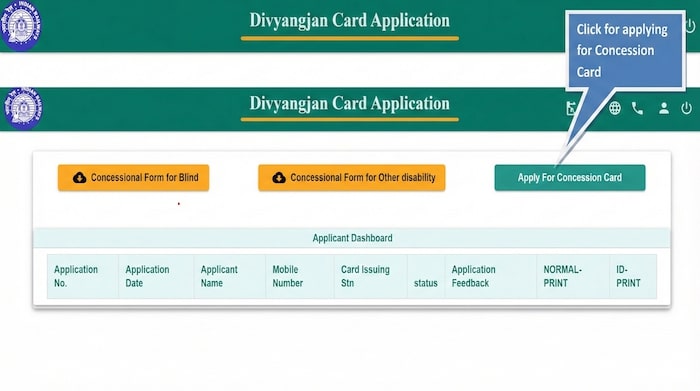 Railway divyangjan card application online
