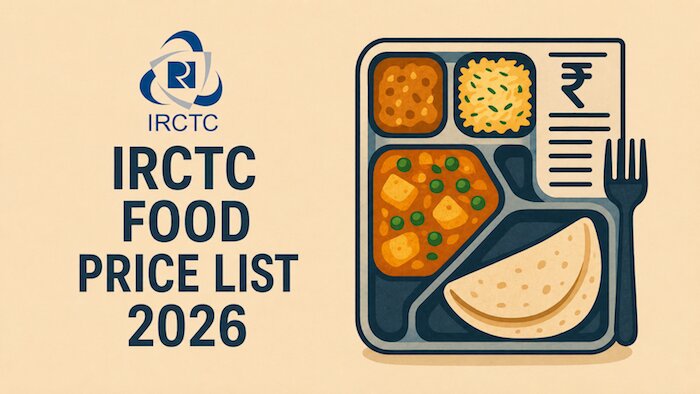 IRCTC Food price list 2026